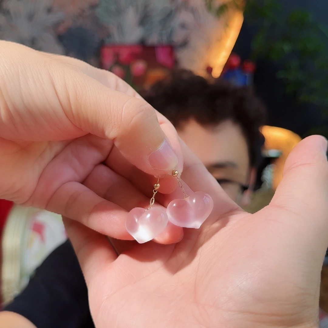 18K金镶嵌水晶耳饰