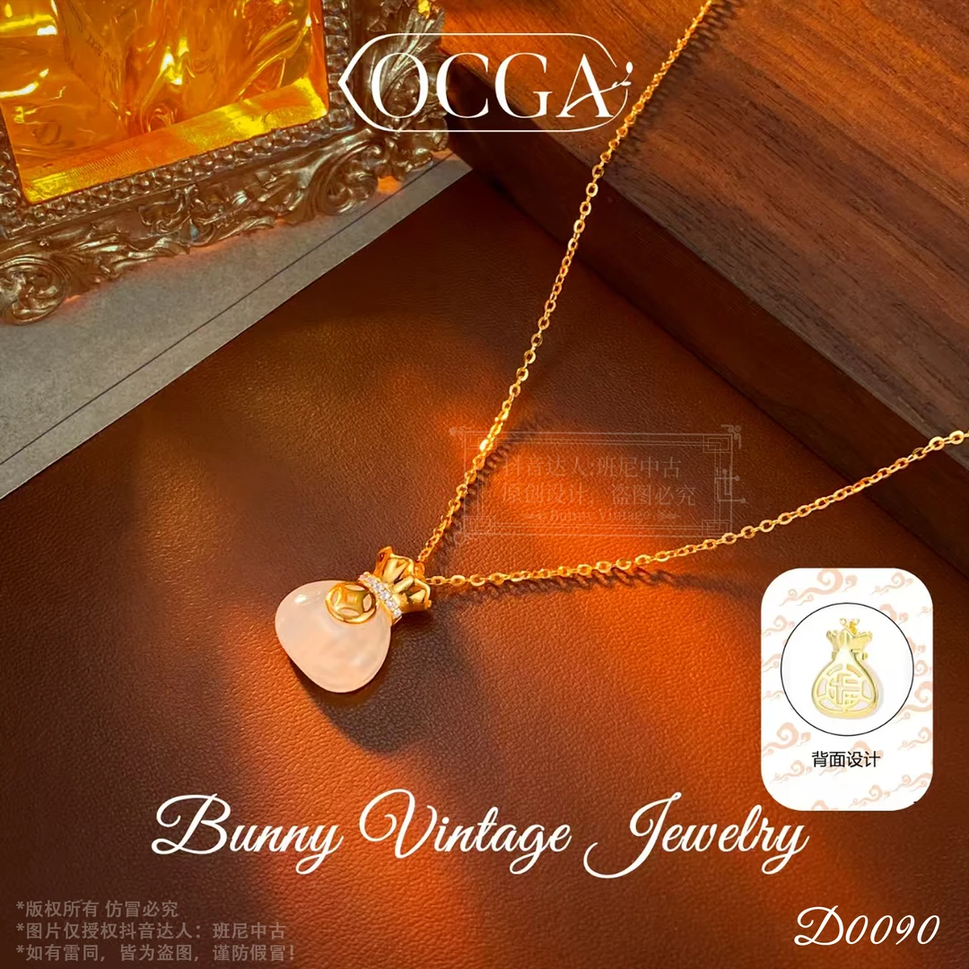坠链均925银 镀K金D0090 法★【新年福袋】冬OCGA欧斯伽斯项链
