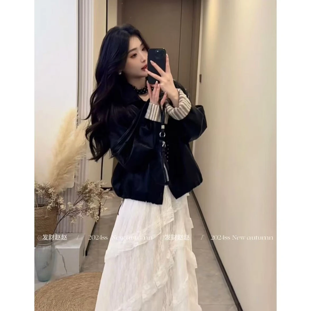 2025春季新款夹克皮衣短款欧美式酷飒风小个子爆款皮衣外套女