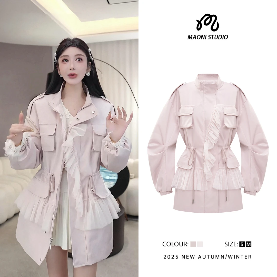 毛妮LADIESFIRST冬季新款2025时尚拼接设计感立领外套女L2703