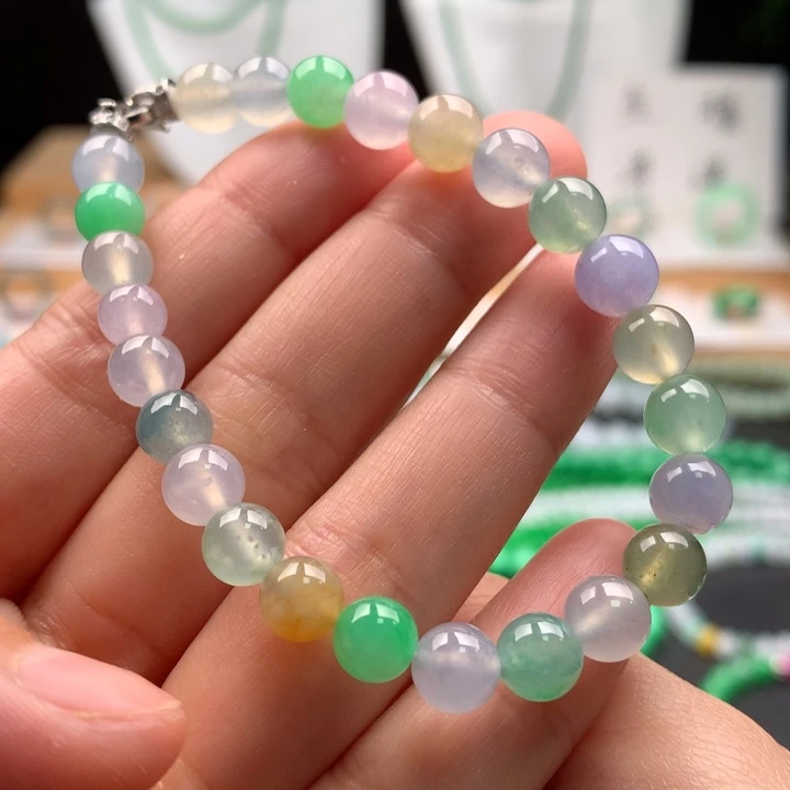 翡翠未镶嵌手串天然缅甸A货翡翠