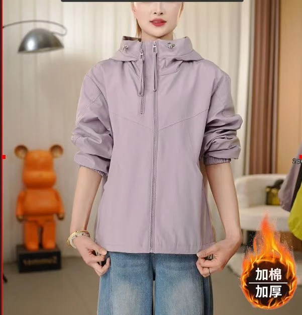 2025新款加厚冲锋衣棉服外套新款连帽韩版时尚宽松克服二棉外套女
