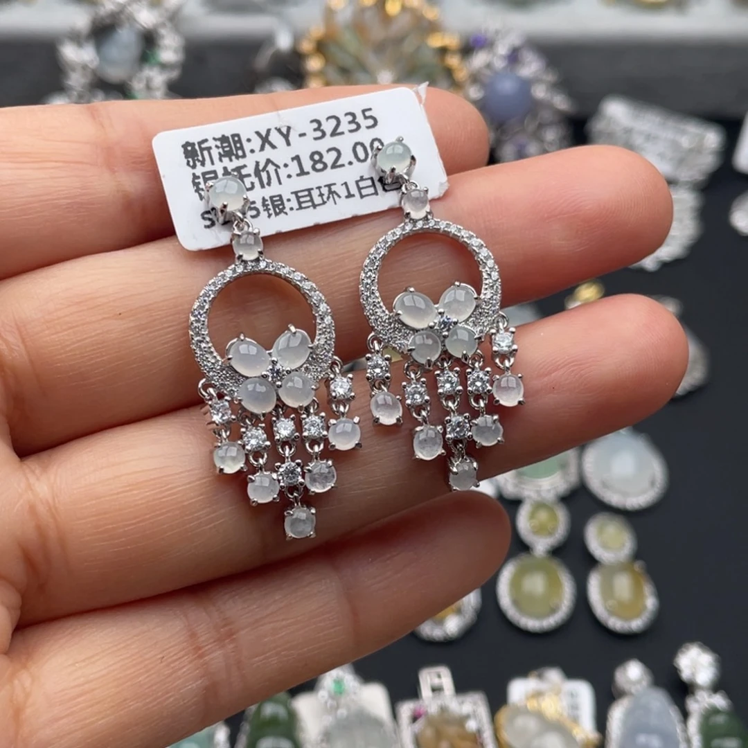 翡翠银S925镶嵌吊坠(不含链)