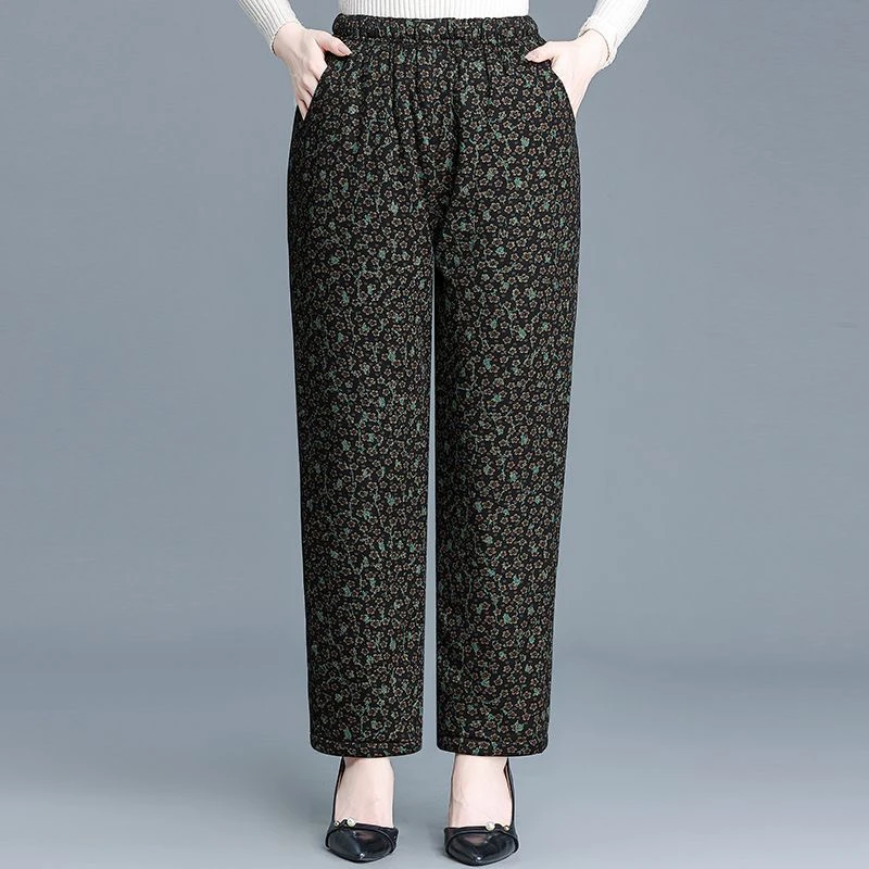 中老年棉裤女冬季东北加厚保暖妈妈裤子宽松高腰奶奶松紧腰加绒裤