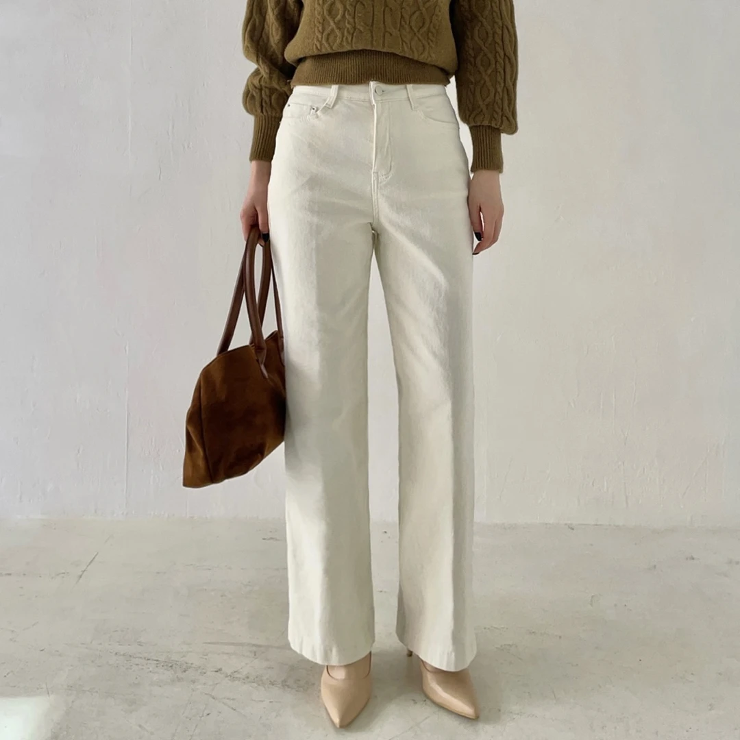 H.L【冬-薄绒】【微阔腿】爱心 #267 高腰宽松女显瘦设计感休闲裤