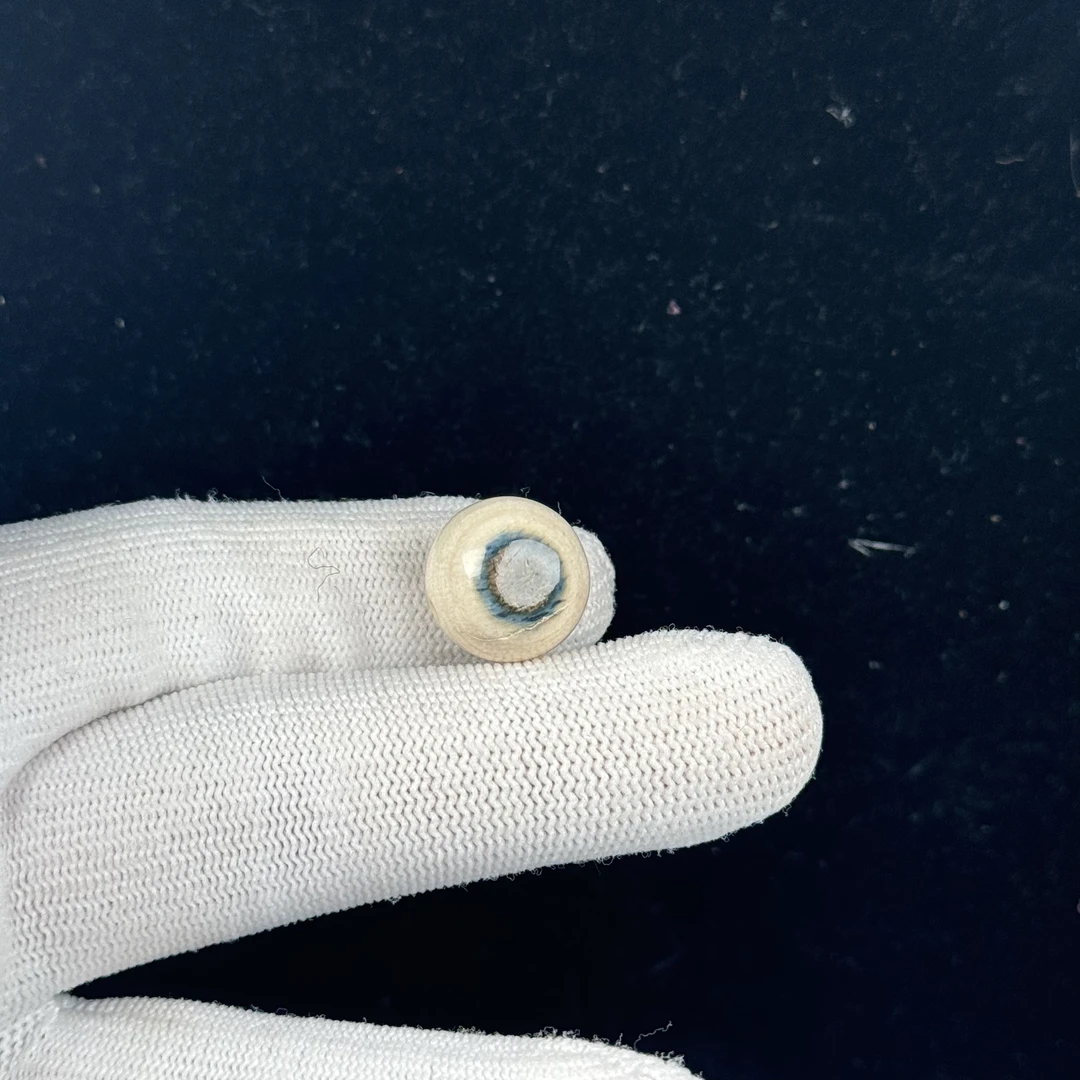 G2917天然猛犸 蓝眼睛圆珠15mm一物一图 假一罚十