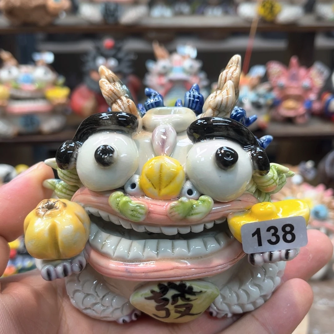 摆件直播间纯手工抽象陶瓷摆件138