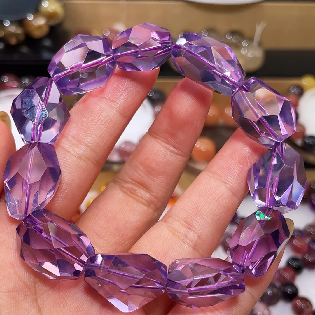 水晶未镶嵌手链紫玉晶