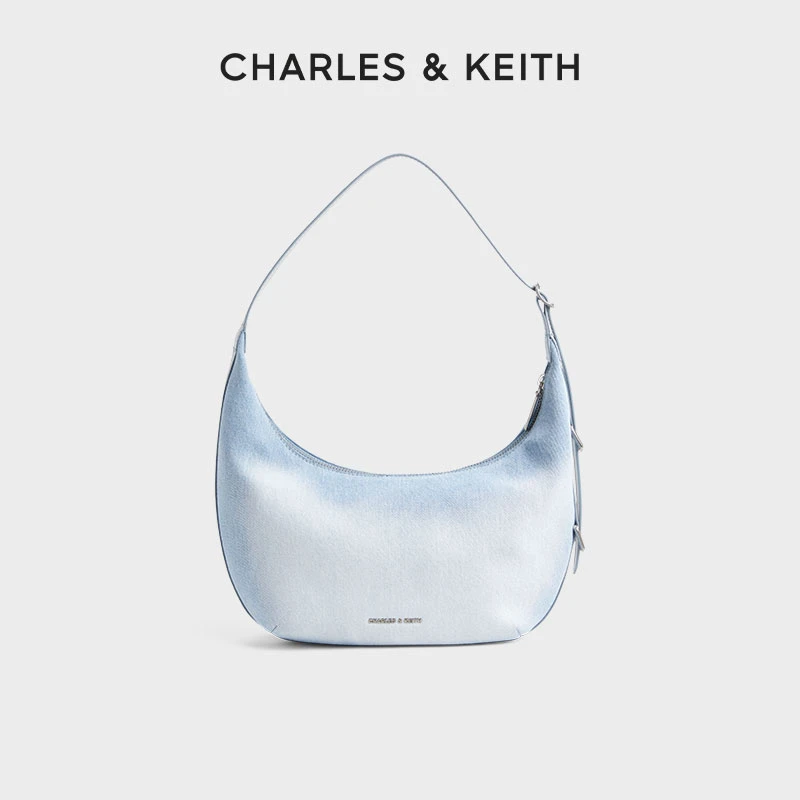 CHARLES & KEITH【商场同款】新品柔软新月腋下斜挎包40782526-1