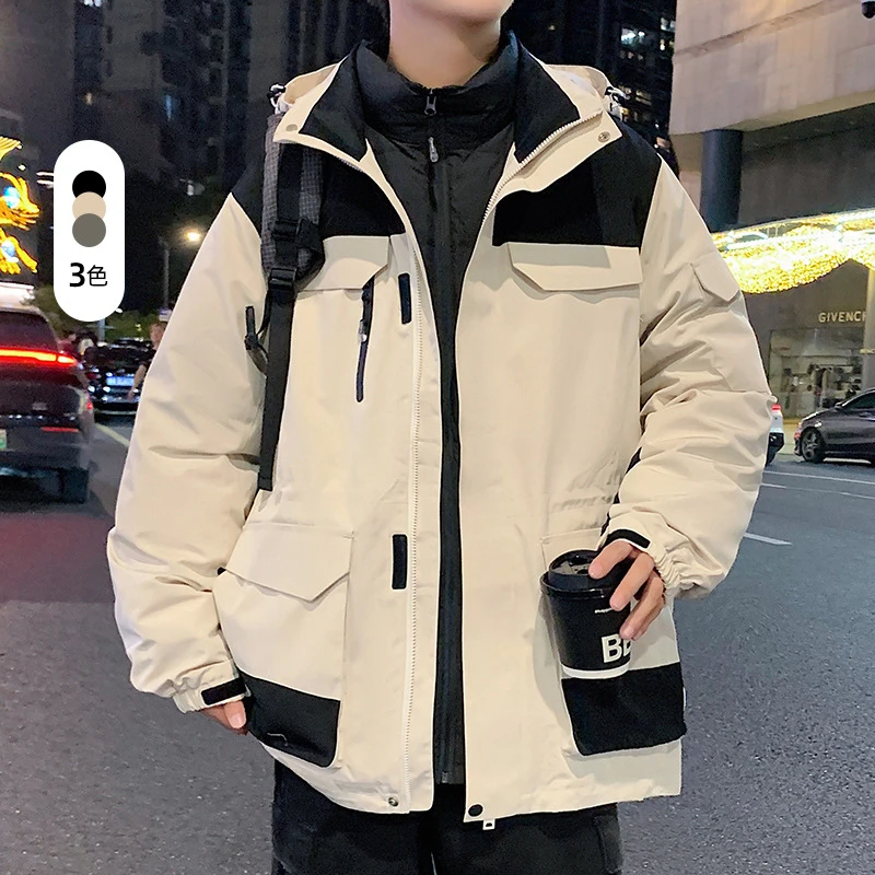 骆驼联名EAMI羽绒服冬季新款白鸭绒绒加厚防风美式冲锋衣夹克外套