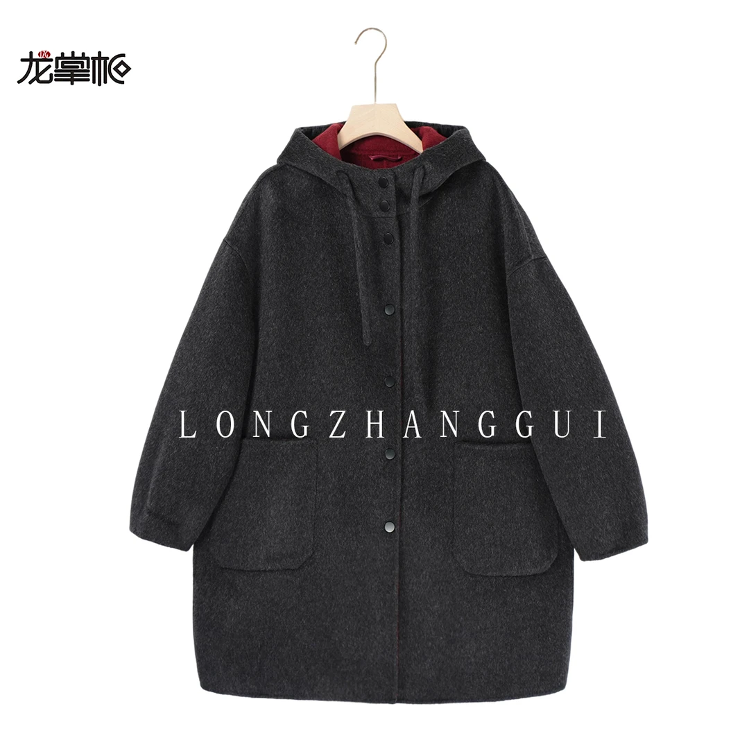 25冬季新品连帽款羊毛大衣休闲百搭宽松大衣W83123