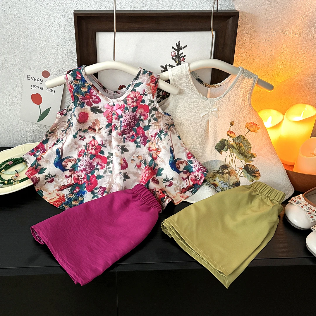 女童国风夏装吊带儿童汉服套装2025新款服饰女宝宝夏款外穿两件套