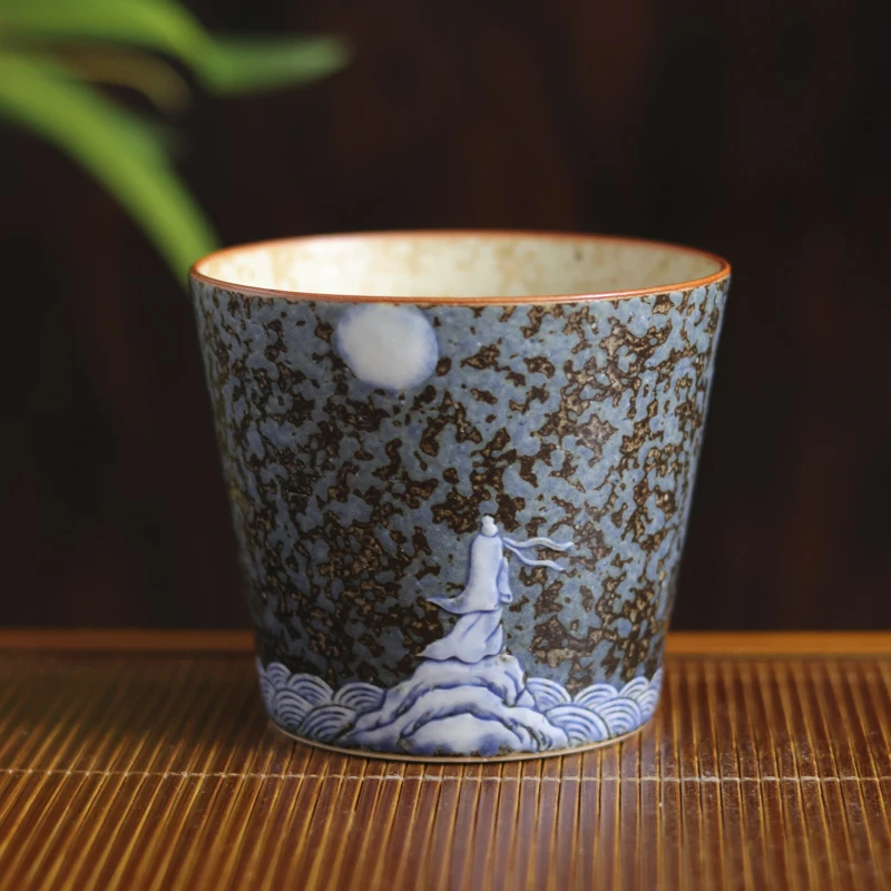 【所谓】堆白海上生明月杯（熹谷言物0072）青墨