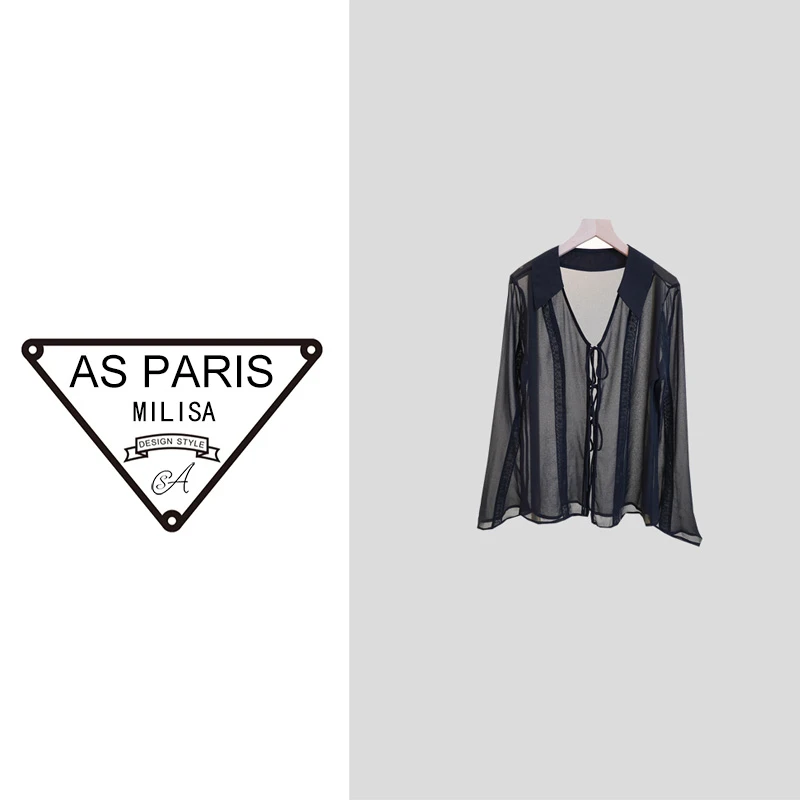 【水溶蕾丝.长袖.透】罩衫今年超火新款小衫8746