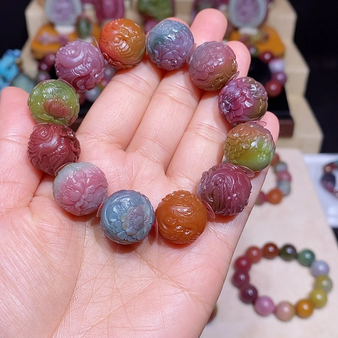 爱***@玛瑙/玉髓未镶嵌盐源玛瑙大师工凤穿牡丹