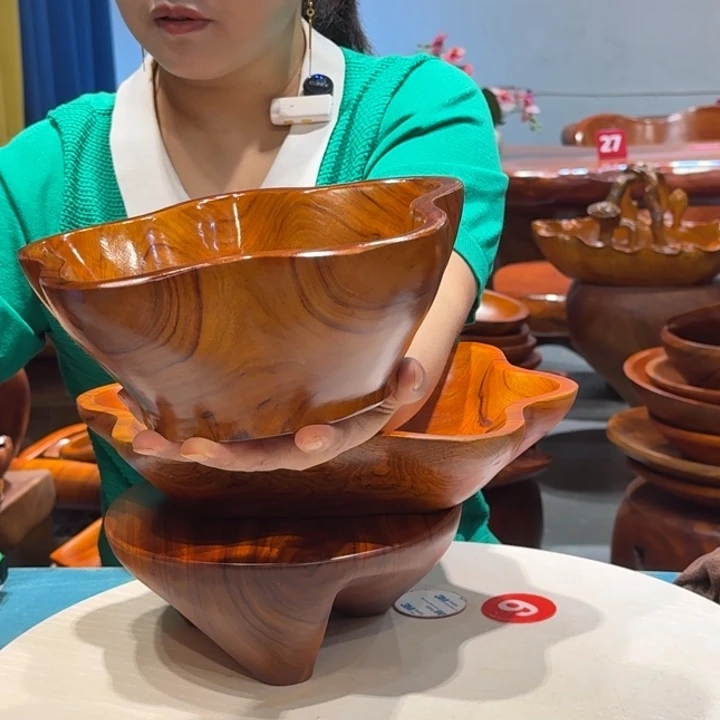 木香樟实木花边果盘