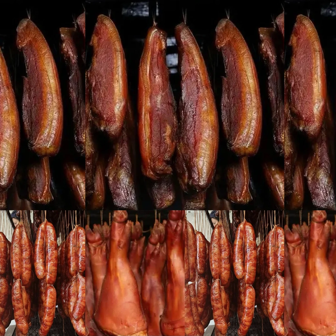 贵州特色农家柴火烟熏腊肉咸香口味特产