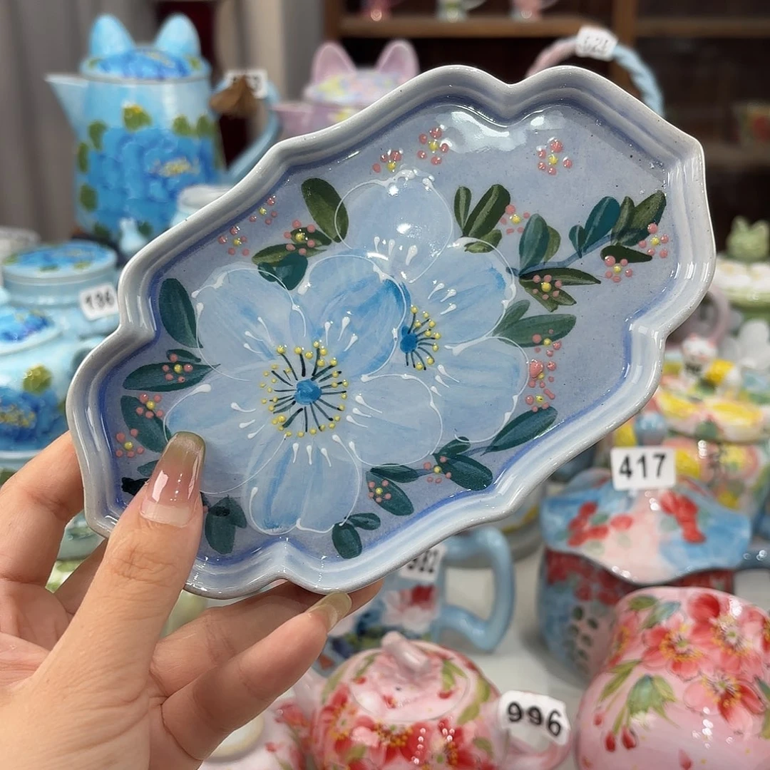 景德镇手绘高温釉下彩陶瓷茶具