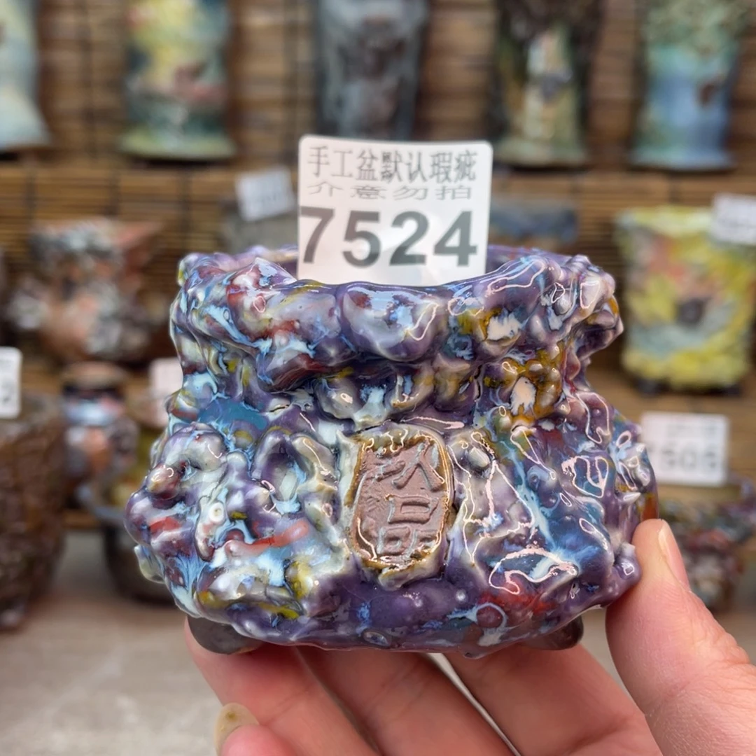 手工花盆默认瑕疵完美者勿拍