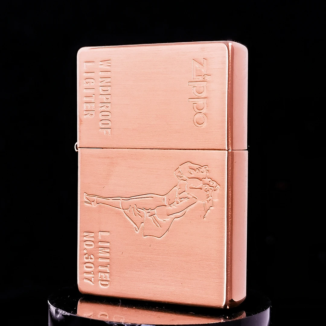 ZIPPO打火机正品/【1937玫瑰金风女】双面雕刻【林子】DYJ1