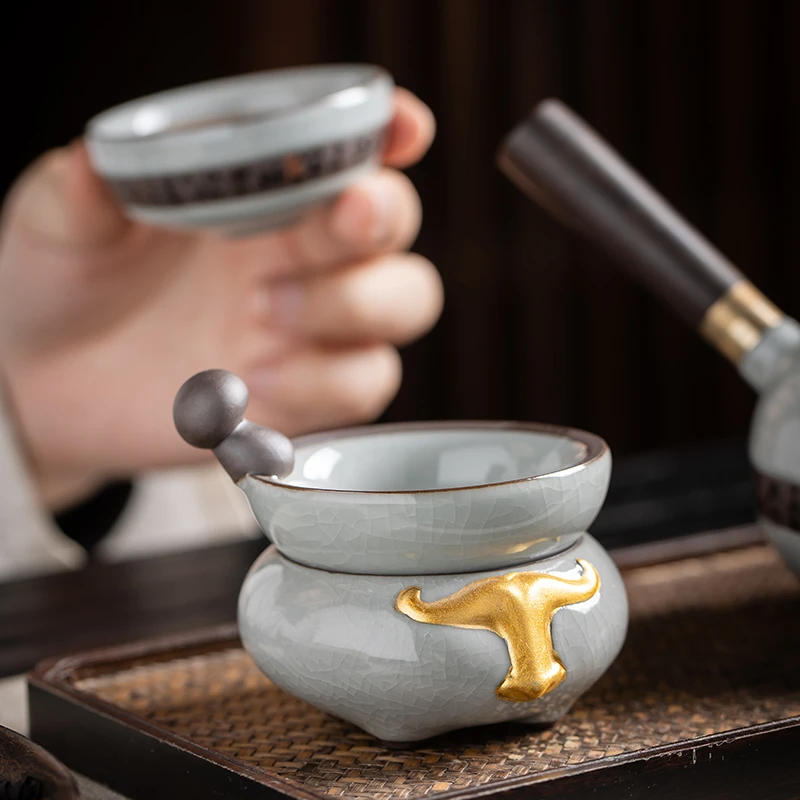 乐淘功夫茶具陶瓷茶漏过滤网带今年底托茶滤整陶