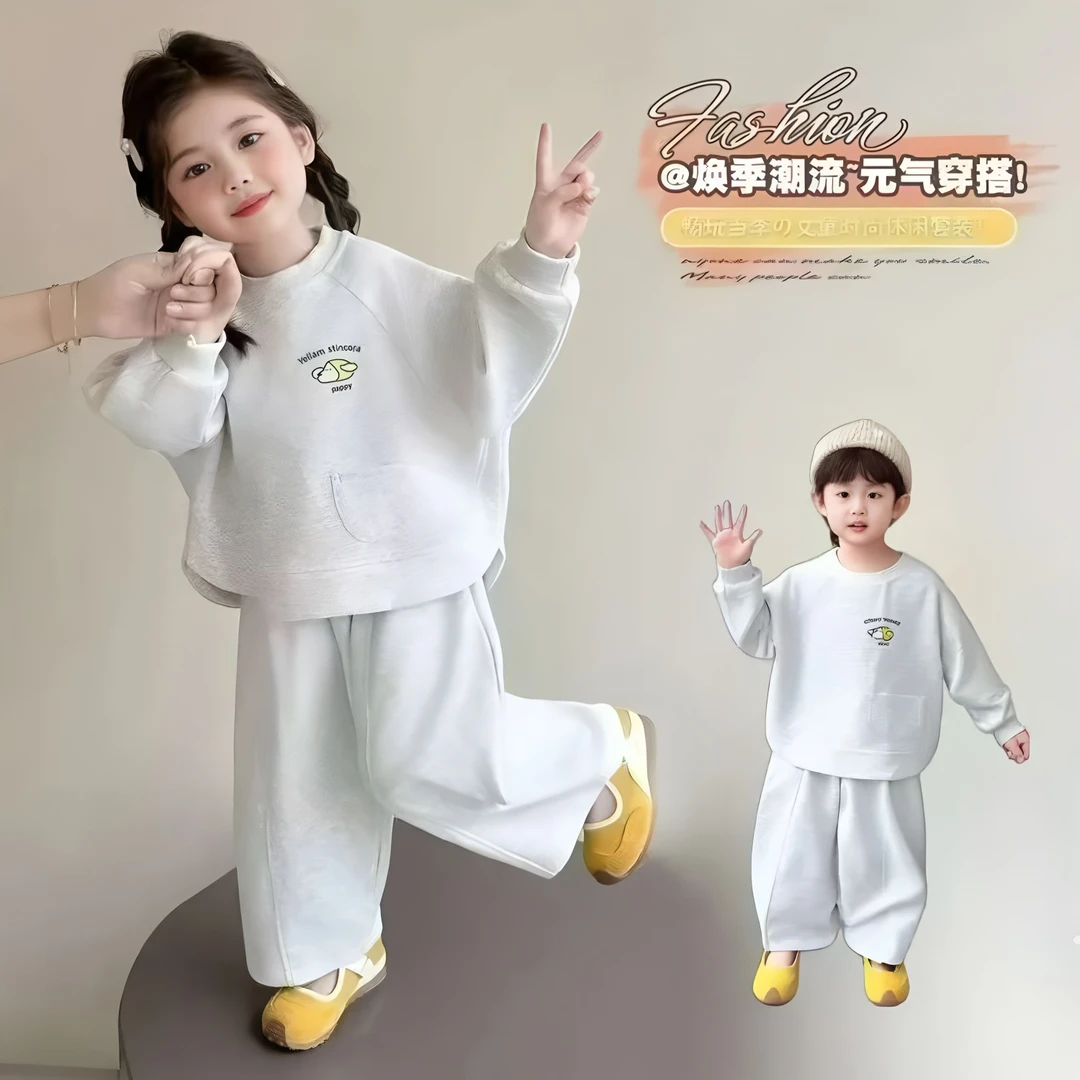 【爆款推荐】儿童加绒加厚卡通休闲卫衣套装宝宝时髦冬季幼儿园