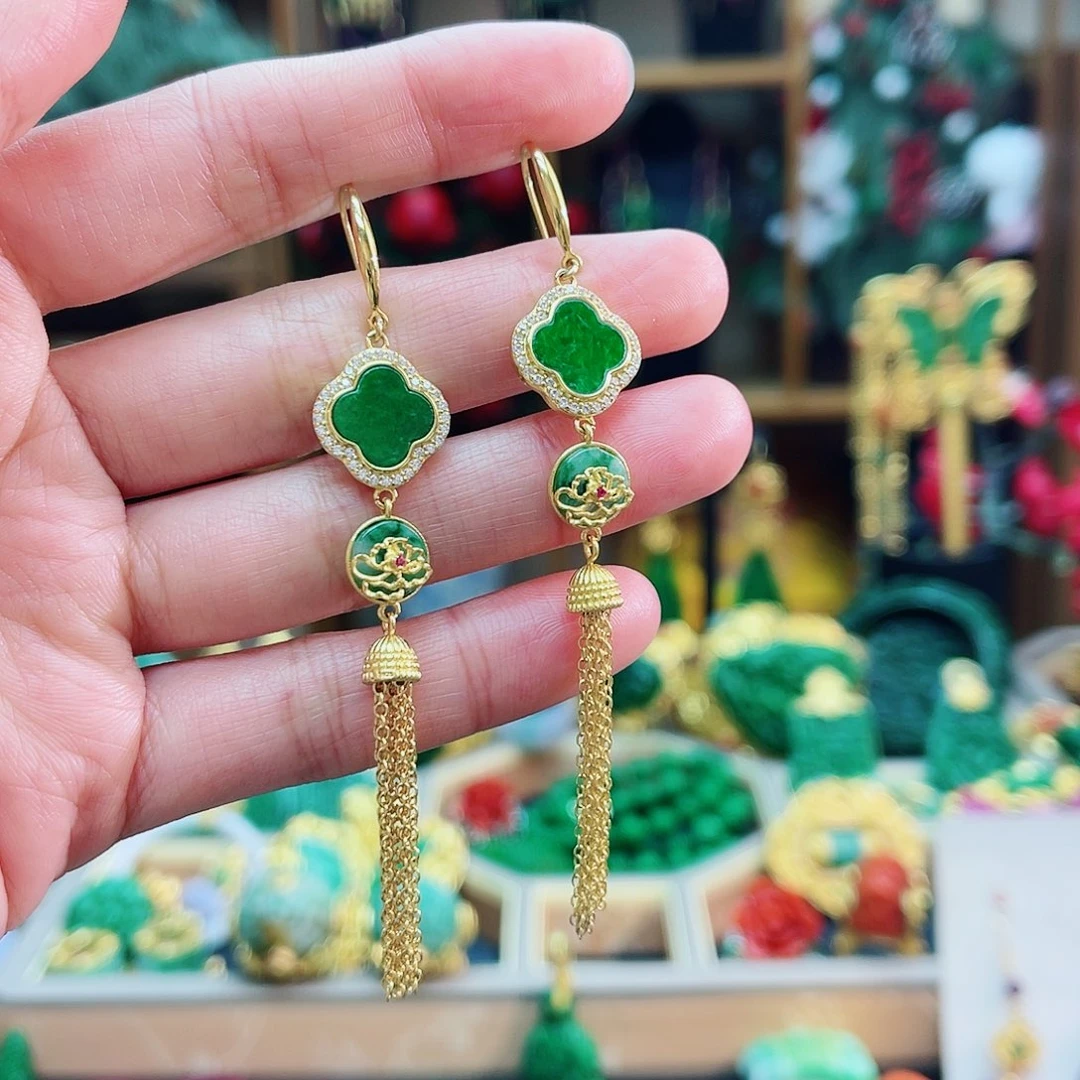 合金翡翠耳饰48小时鉴赏期1