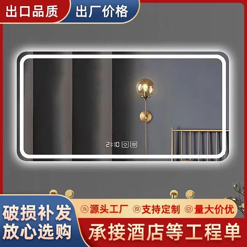 实际规格尺寸为准化妆镜发光镜玻璃方镜PU带灯浴室镜镜子梳妆镜