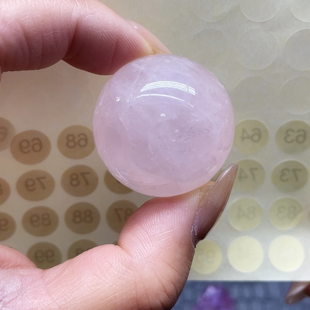 珠宝半成品未镶嵌水晶60粉晶3.2公分
