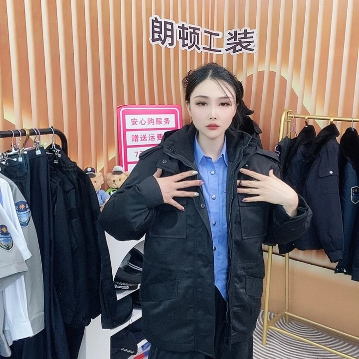 黑色中长连帽大衣175码➕标