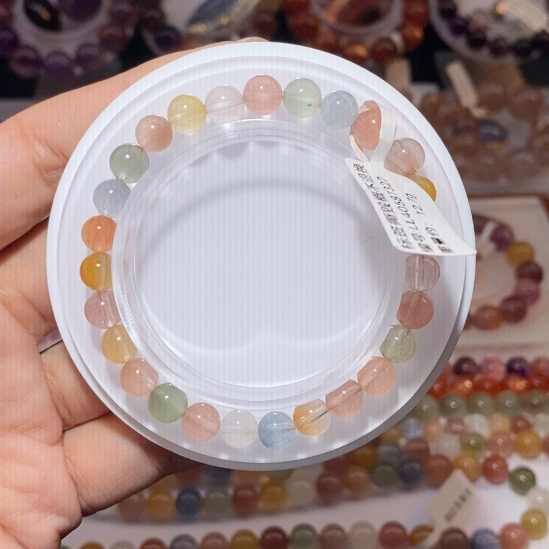 未镶嵌手链水晶彩兔毛手链7