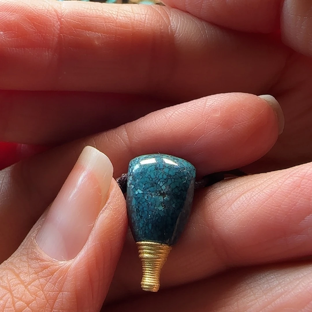 绿松石18K金镶嵌吊坠(不含链)