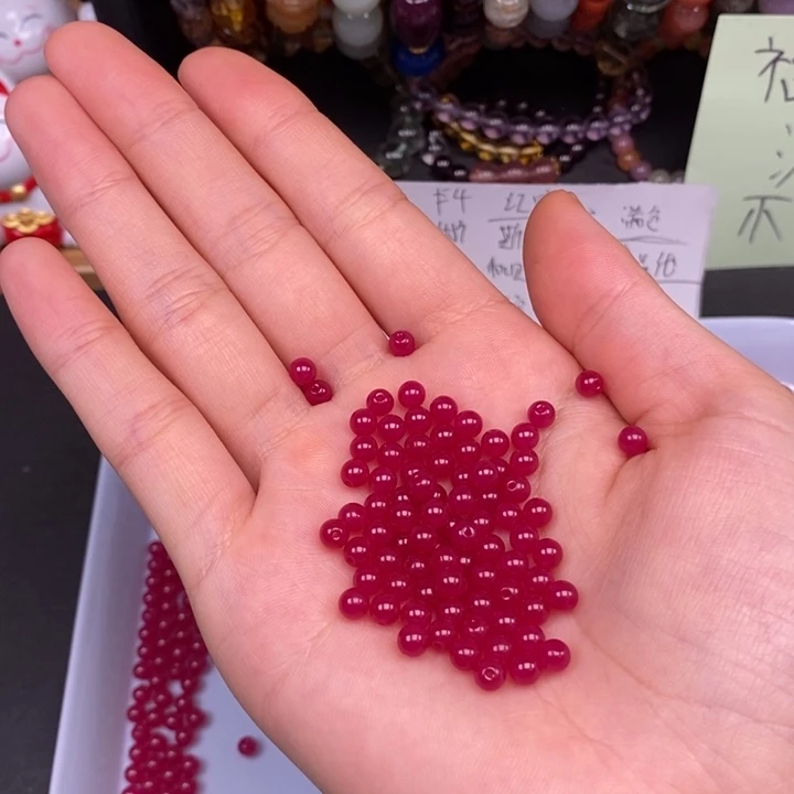 玛瑙/玉髓未镶嵌卡4红宝石，50个