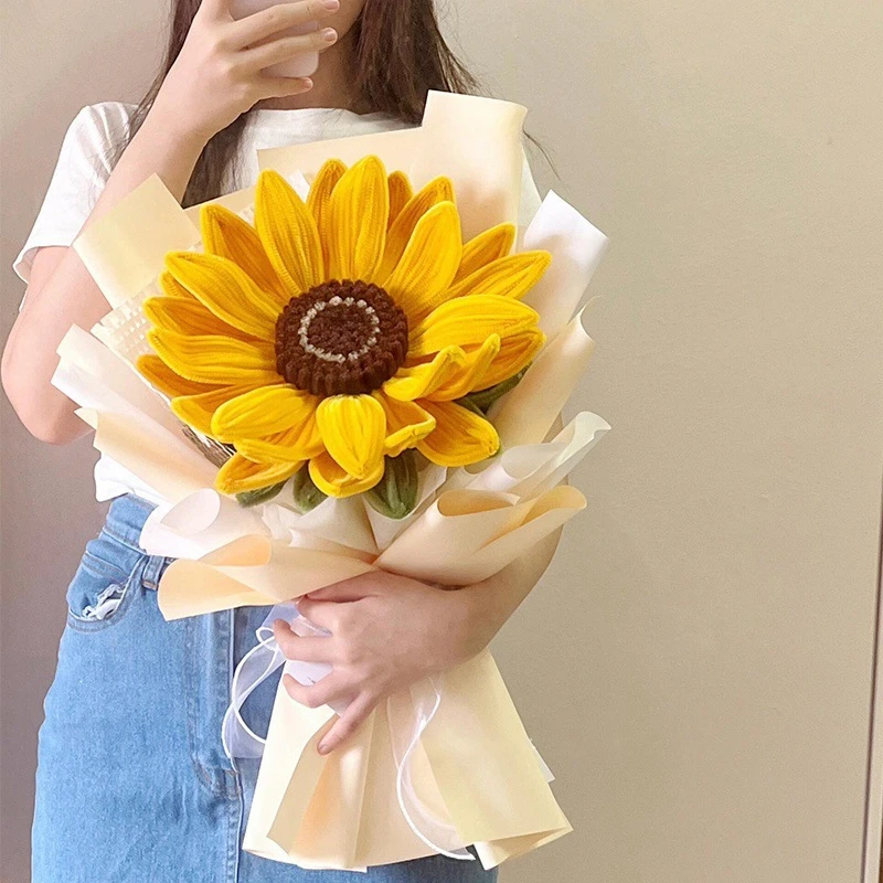 创意巨型向日葵玫瑰扭扭棒花束自制材料手工教师节教师节老师干花