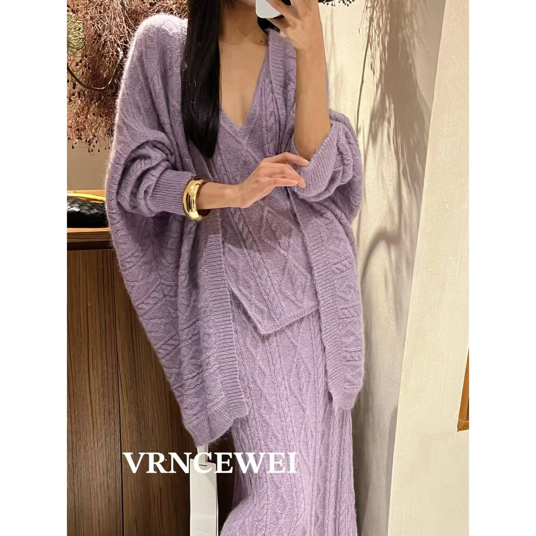 【氛围女主开衫】高质感！厚款麻花毛衣开衫（657R5096#）VRNCEWEI