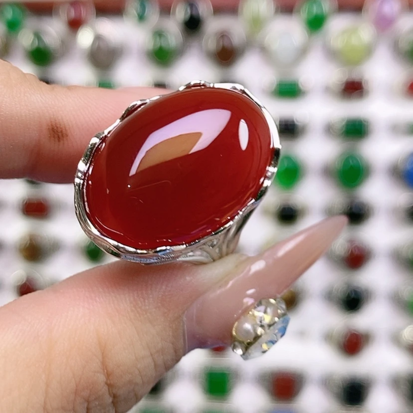 【闪购商品】银S925镶嵌戒指玛瑙/玉髓
