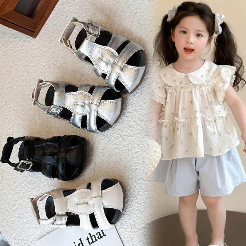 2025年夏季新款女童编织舒适时尚百搭防滑软底公主凉鞋 6634 PYQZ