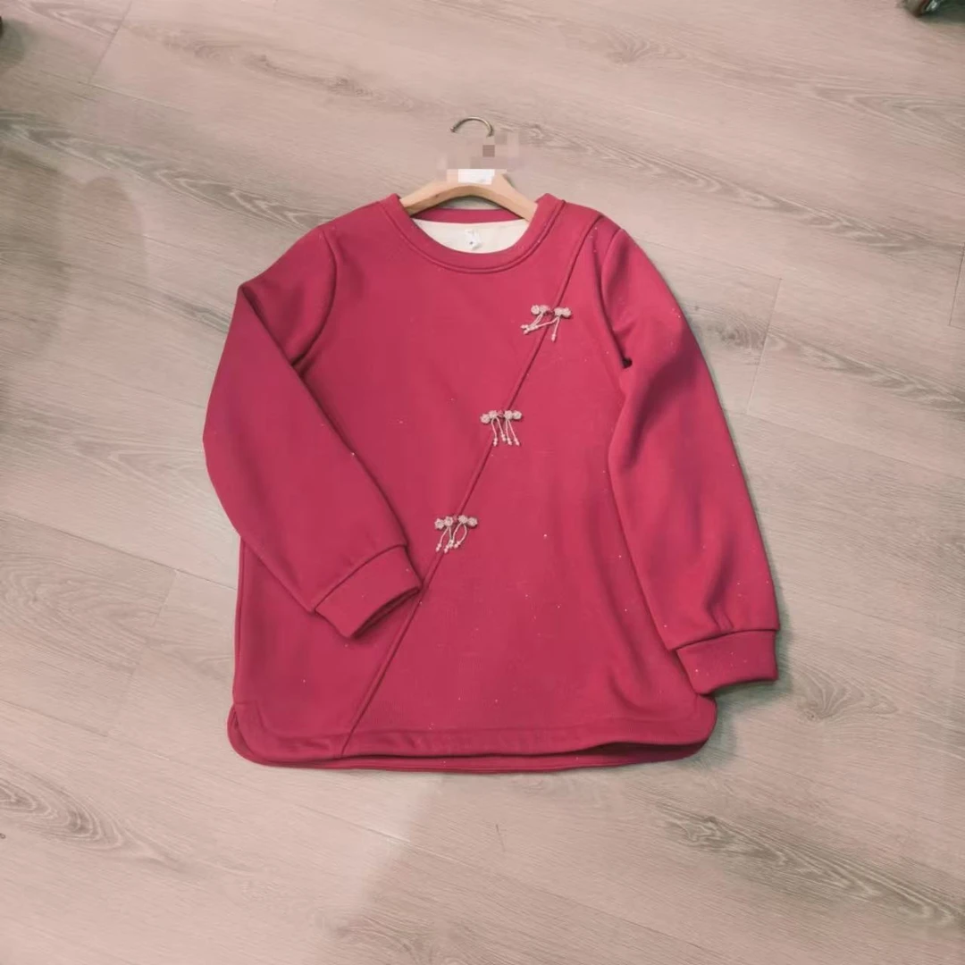 2327秋季减龄国风卫衣加绒加厚女