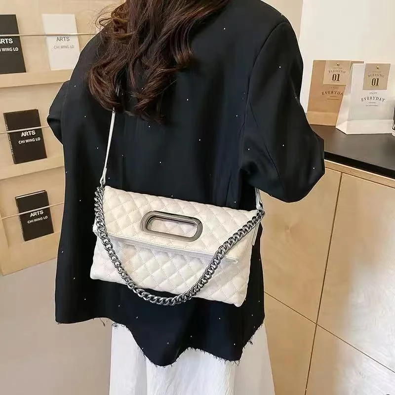 女包高级质感经典菱格链条单肩手提包斜挎包女