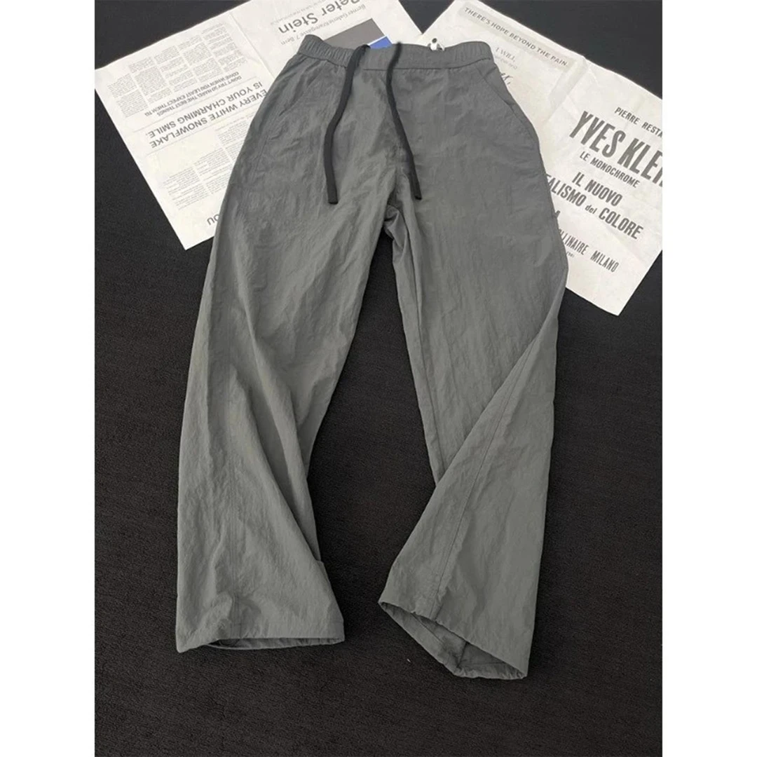 深灰色速干裤子男款夏季轻薄美式冰丝裤透气防晒休闲宽松直筒长裤