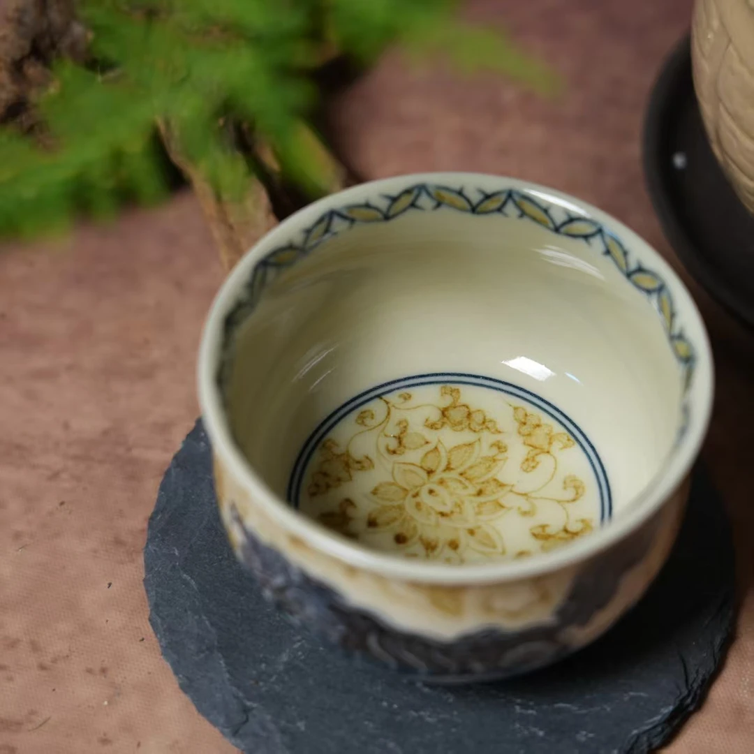 景德镇陶瓷-成龙釉里金事事如意炉式杯