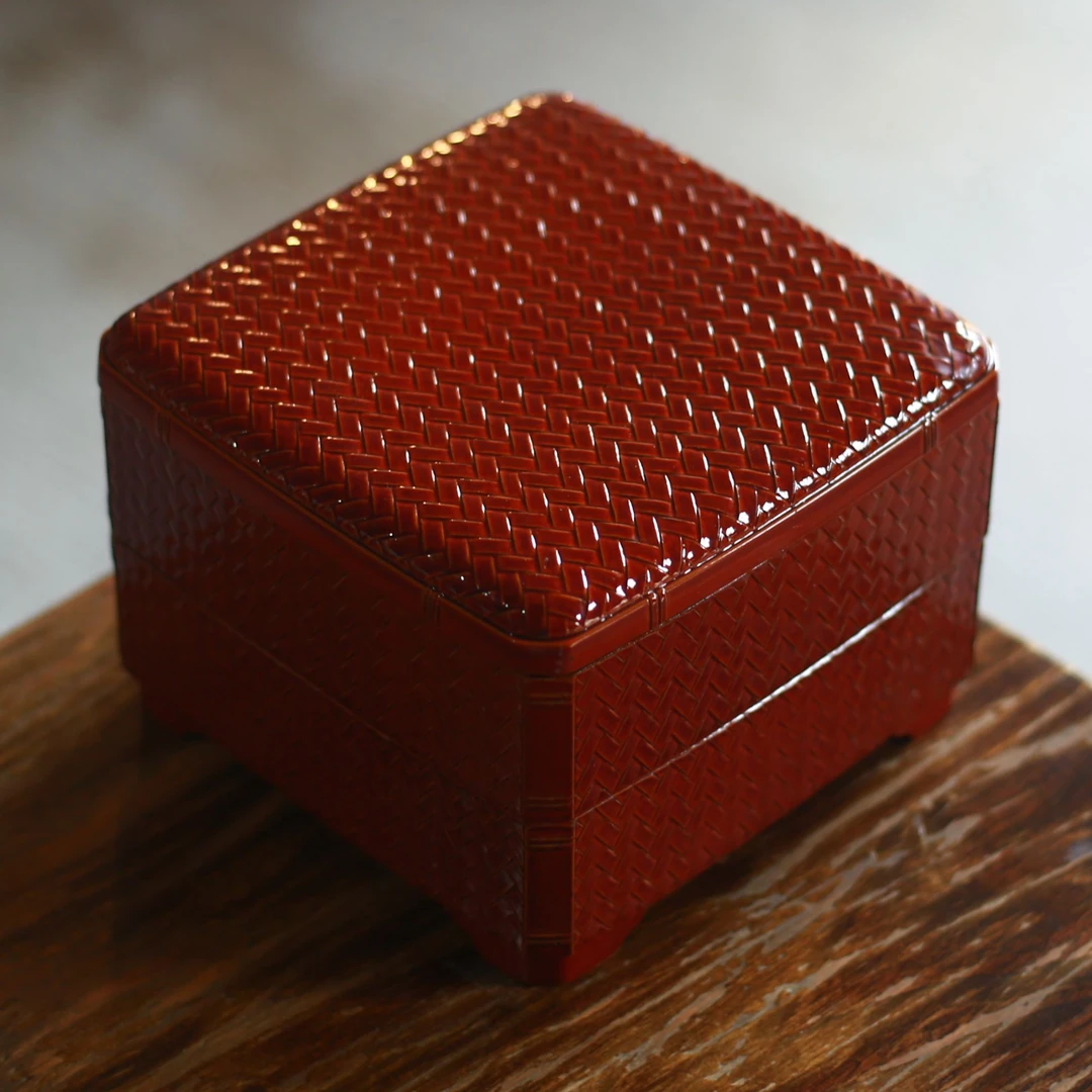 正方体深棕色收纳盒双层 尺寸15*15*10cm