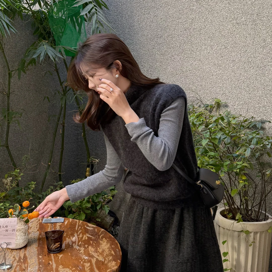 梦里-陳 月光手书 叠穿单穿高领坎肩针织马甲【马甲】