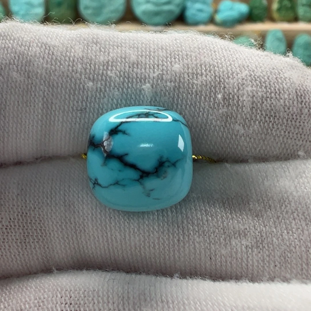 未镶嵌绿松石老型珠12x11.5mm