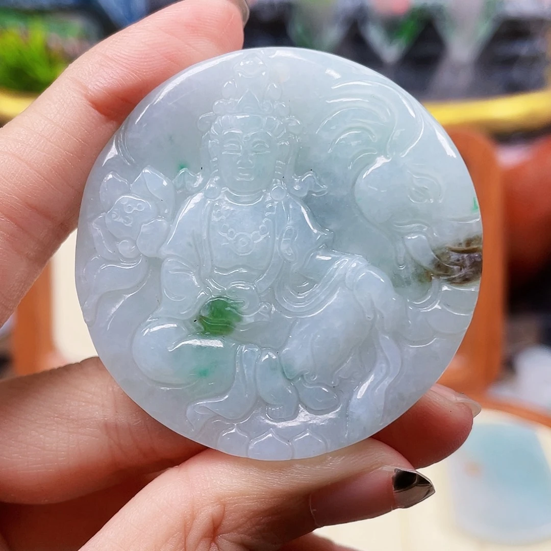 翡翠未镶嵌颈饰普贤