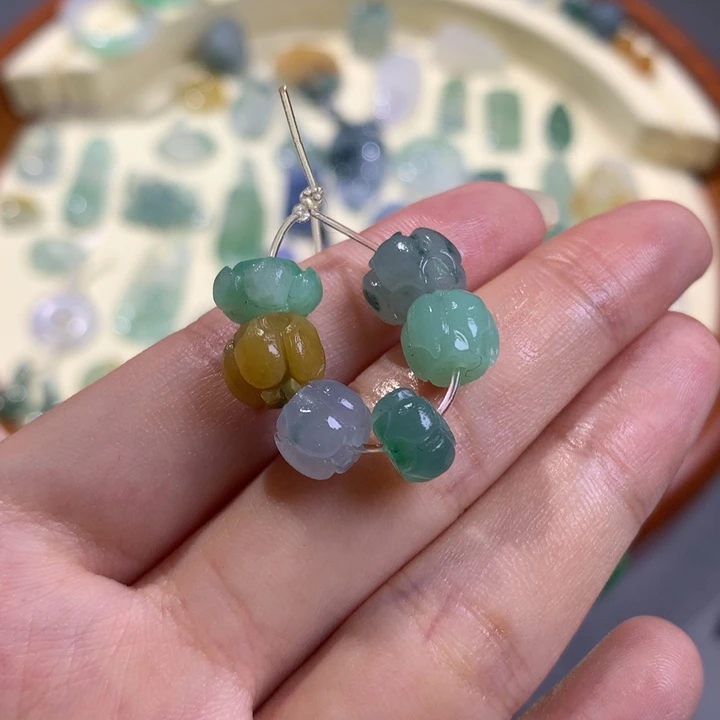 未镶嵌定制翡翠莲花珠