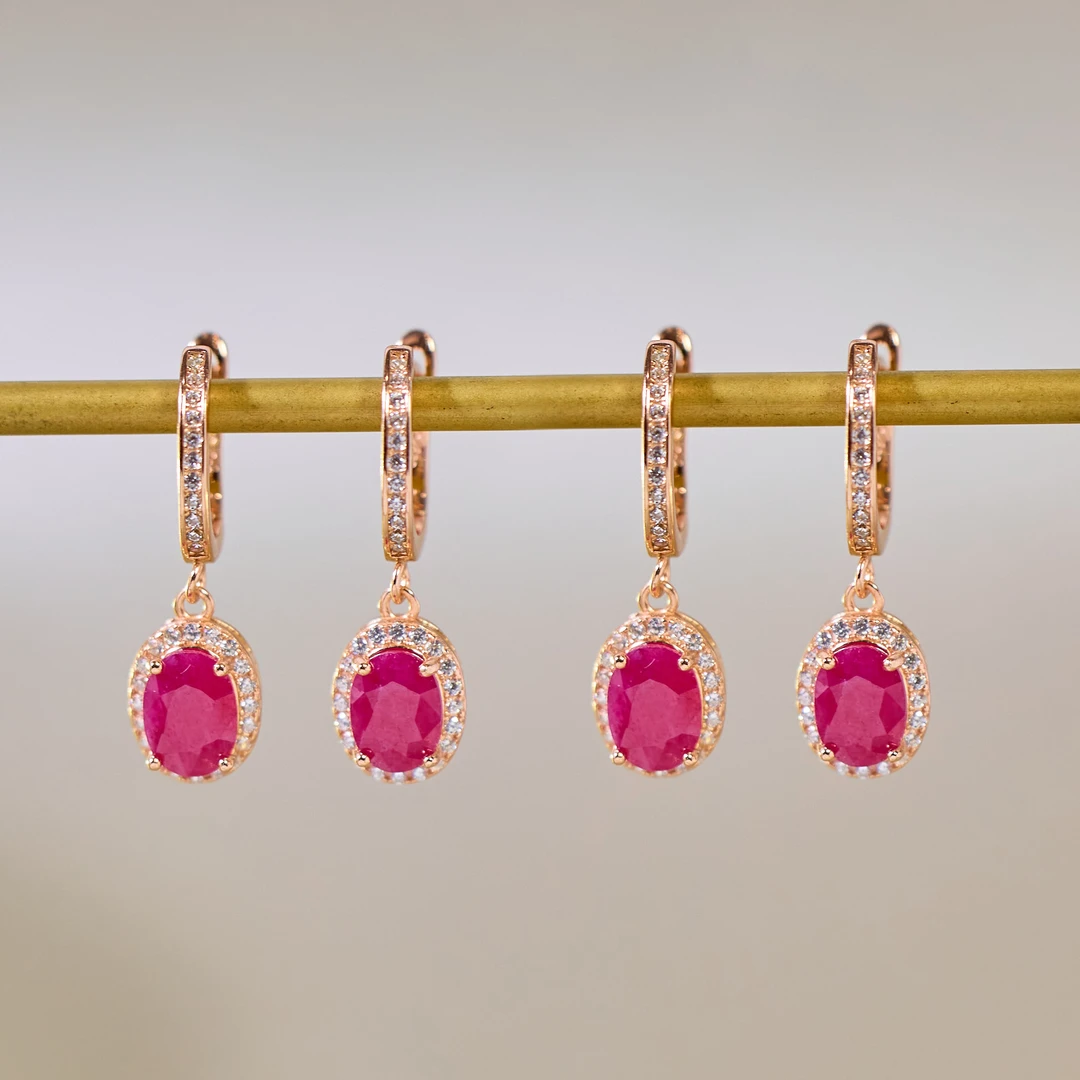 【玉峰珠宝】红宝石耳饰（多样性发一）XB-E5188