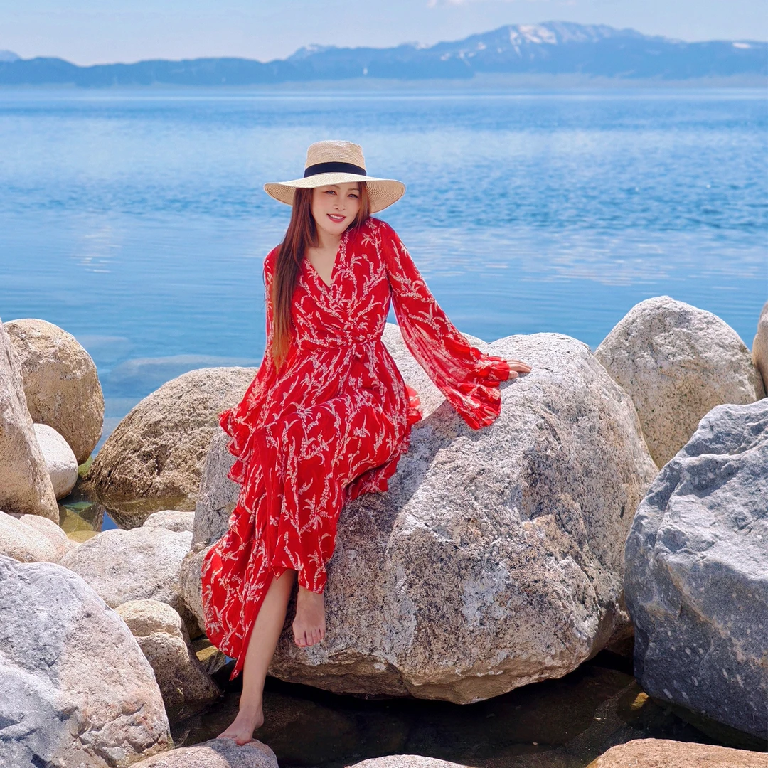 【董艺旅行穿搭】女人花·一片式度假连衣裙夏旅行必备三亚青海新疆