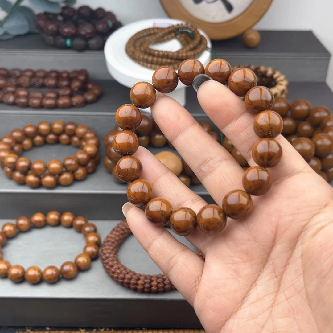 紫金鼠手串半实心光珠12