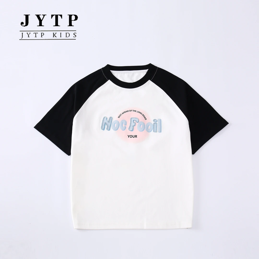 （100%纯棉短袖）夏季新款女童初高中生短袖宽松大童zb5871简约童品